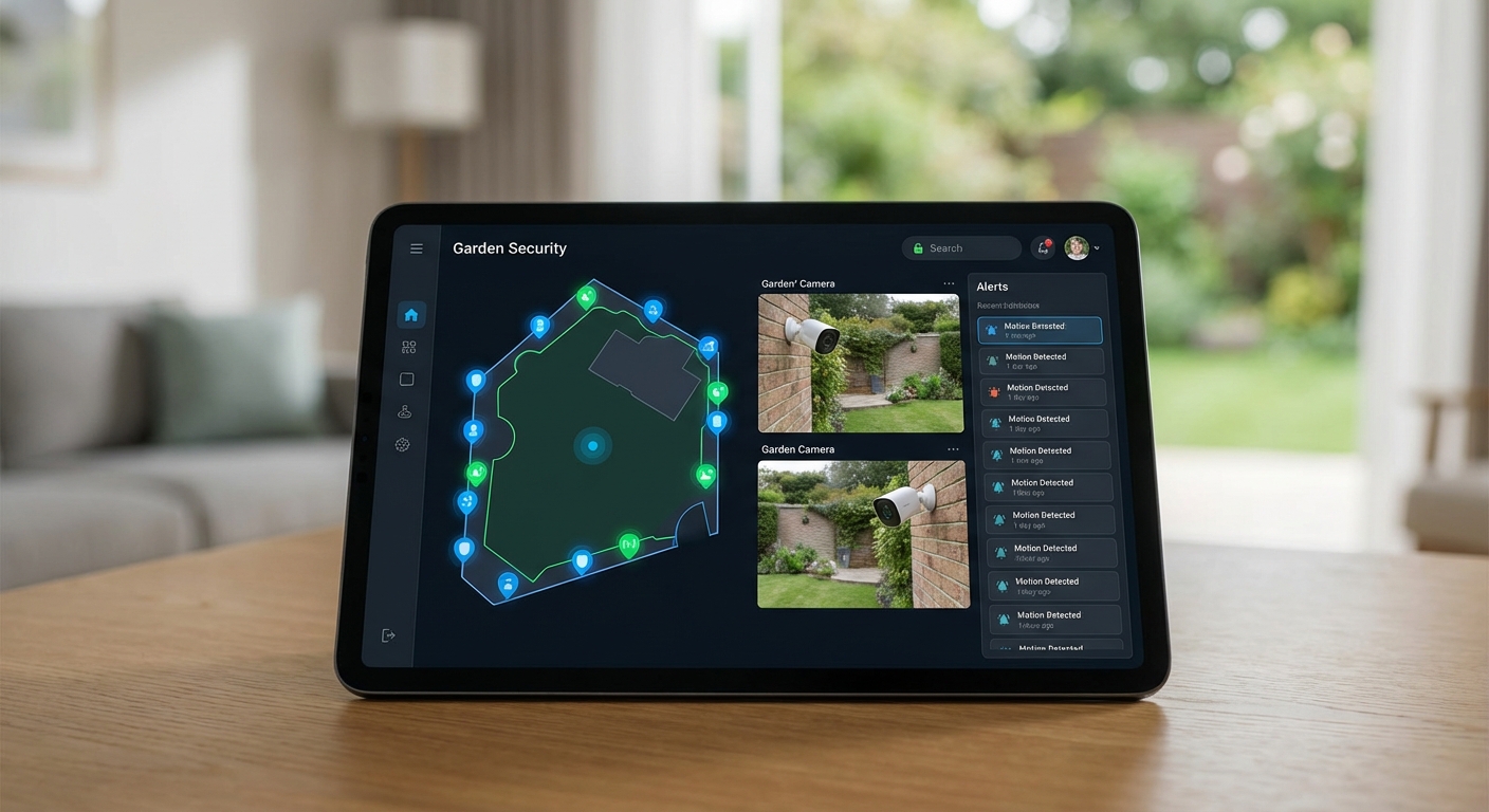 Smart security system dashboard